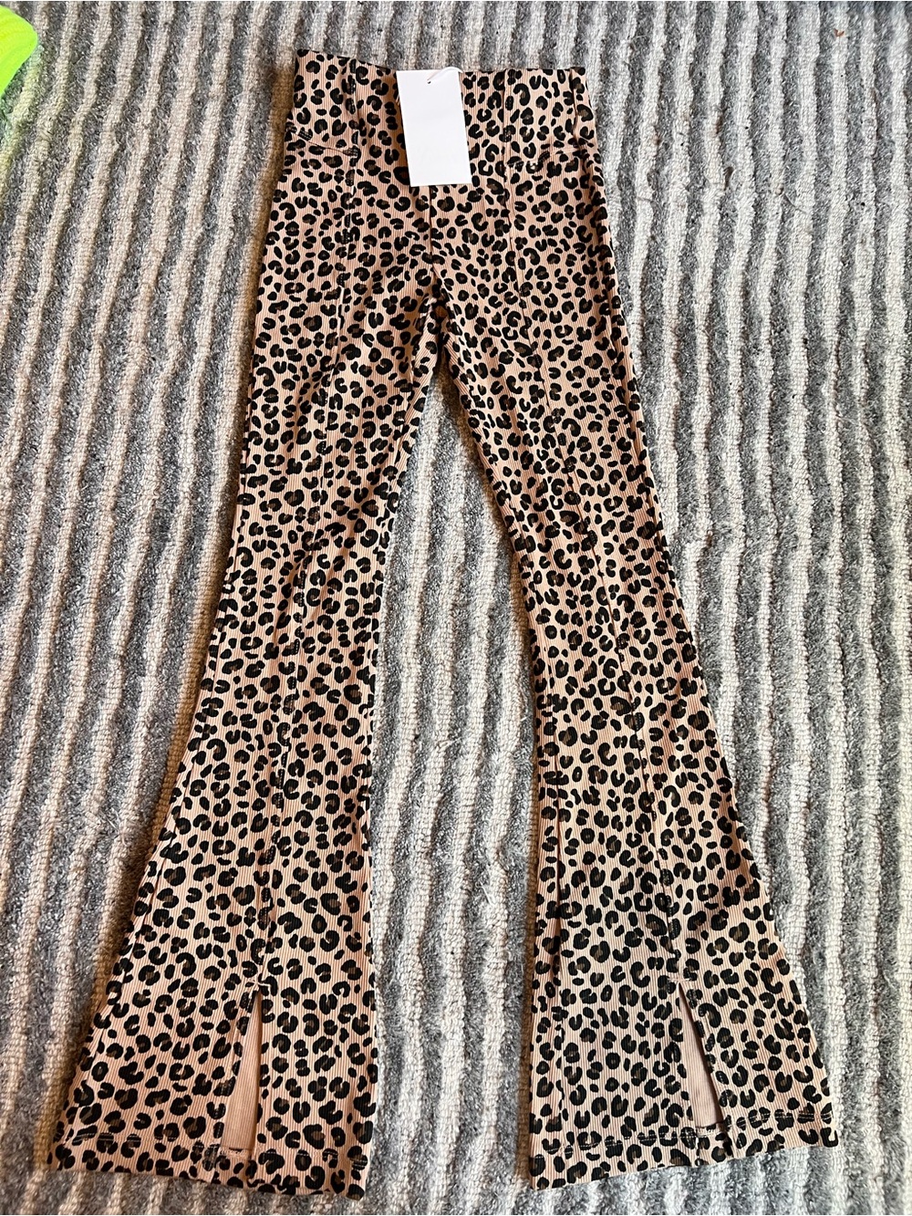 Zara Leopard Print Flare Pants - Tan and Black
